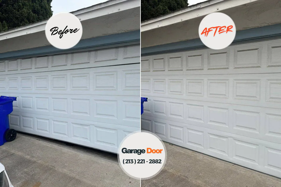 Before and after: garage door repair North Chicago, IL